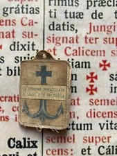 RARA RELIQUIA DELLA Madonna di Porto Salvo protettore del marinaio: SIGILLO CERA DIPINTO A MANO