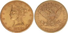 USA 10 DOLLARI Oro 1899 TESTA