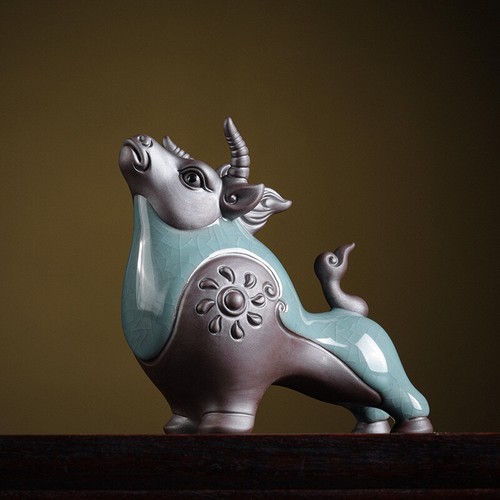 Statuina bue ceramica - , feng