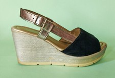 Inblu Scarpe Donna Sandali scamosciato Nero e Argento - numero 39