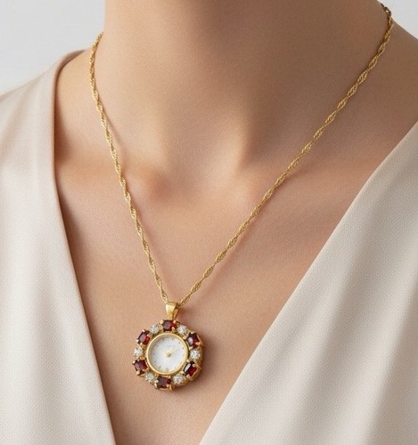 Collana orologio quarzo donna - quarzo,