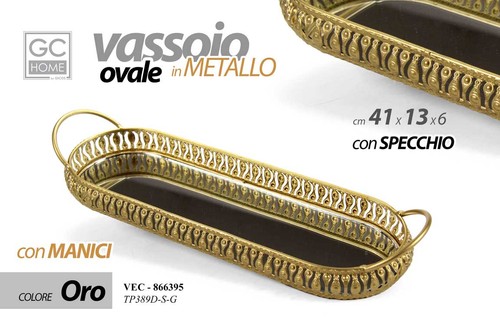 Vassoio metallo ovale - vassoio,