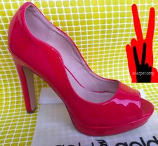 Scarpe Donna Decoltè sandali  rosso vernice lucido elegante tacco 39 40  VV