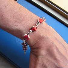 bracciale corallo rosso mediterraneo vero fatto a mano Esclusivo made in italy