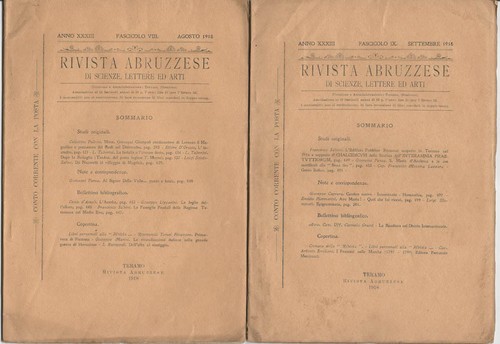Rivista abruzzese scienze - abruzzese, di