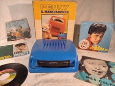 Mangiadischi Penny blu con scatola, manuale e dischi