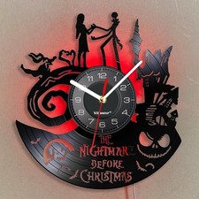 Orologio da Parete In Vinile Nightmare Before Christmas con Led  30cm nero