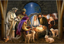 3X2M Sfondo Del Presepe Sfondo Fotografico Di Natale Mangiatoia Pecora Nascita D