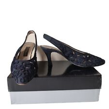 Scarpe donna cerimonia in nabuk blu traforato misura 38,5