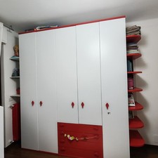 armadio 5 ante con cassettiera e libreria