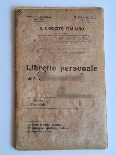 Militaria libretto personale - libretto,