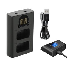 Caricabatteria doppio LCD USB