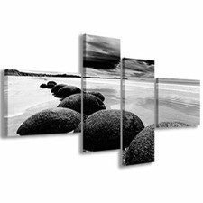 Quadro Moderno 200 x 100 cm Stampa su Tela Canvas 4 PZ XXL Stone