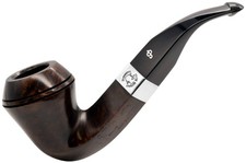 Peterson Sherlock Holmes Dark Finish Hansom Sterling Silver Mount Briar Pipe (B)