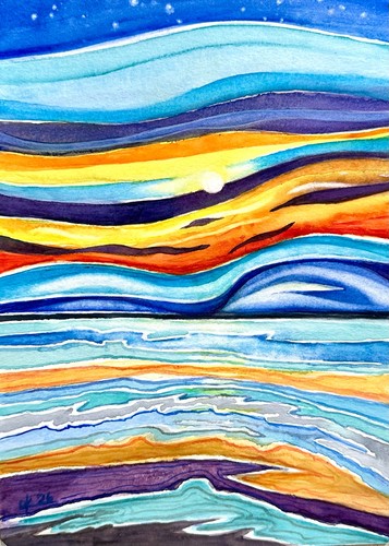 Quadro astratto paesaggio