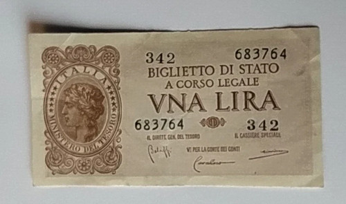 Banconota una lira 23 - banconota, da