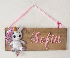 Targa legno,fiocco nascita