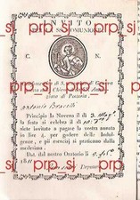 RELIGIONE INVITO COMUNIONE GENOVA INCISIONE CATERINA PORTORIA 1812 INDULGENZE