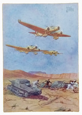 Illustratore Gabardi Brocchi aviazione militare aerei Savoia Marchetti