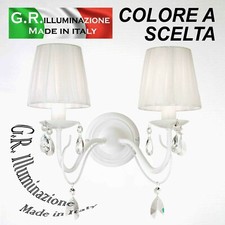 APPLIQUE IN FERRO BATTUTO MODERNO 2 L. BIANCO LAMPADA DA PARETE CLASSICA Regina
