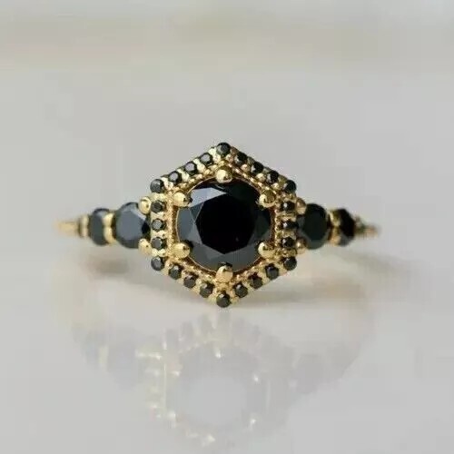 Nero anello diamante con - kt,