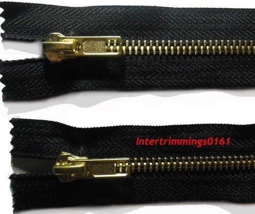 Zip nero ottone denti - nero, in