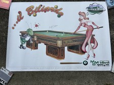 Poster tavolo biliardo vintage