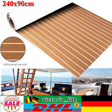 240 x 90 cm teak EVA schiuma barca yacht pavimento tappeto opaco autoadesivo marrone