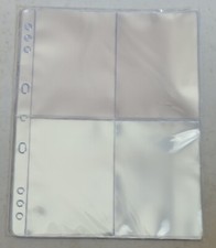 confezione 10 fogli inserti a 4 tasche per raccoglitore di santini figurine ecc