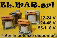 Trasformatore Monofase Uscita 12 - 24 - 48 - 55 - 110 V ingresso 230 - 400 V 