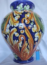 Ceramica Di Caltagirone Grande Vaso Datato e Firmato 