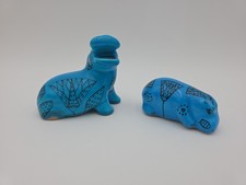 2 statuine ippopotamo ceramica