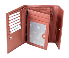 Portafoglio Donna Vera Pelle  con Portatessere porta monete borsellino a libro.