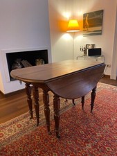 Tavolo allungabile rotondo Napoleone III In ciliegio con 4 prolunghe in abete