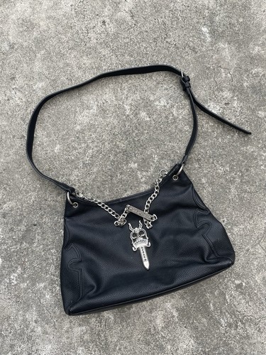 Borsa tracolla nera cuori - borsa,