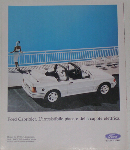 Advert pubblicità 1989 - pubblicità, ford
