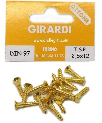 Vite legno ottone testa - ottone,