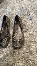 Ballerine Tory Burch in tessuto metallizzato argento