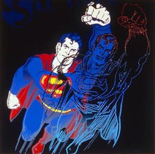 ANDY WARHOL  Superman Stampa su tela effetto dipinto con telaio e ganci