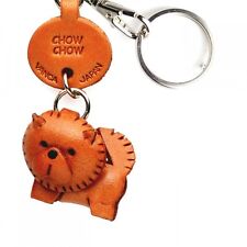Portachiavi per cani Chow Chow fatto a mano in pelle 3D *VANCA* Made in Japan...