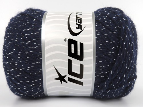 Blu navy scuro merino - navy, glitz