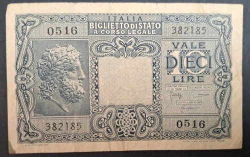 1944 italy lire p32c - 1944, 10