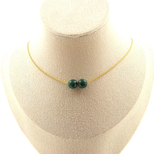 Collana perle malachite con - perle, (con