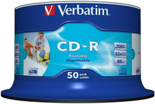 CD-R 80MIN Datalife plus Printable - Confezione Da 50 Alta qualità memorizzazion