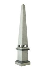 Obelisco Classico Marmo Bianco e Bardiglio Sfere Italian Marble Obelisk H.47CM