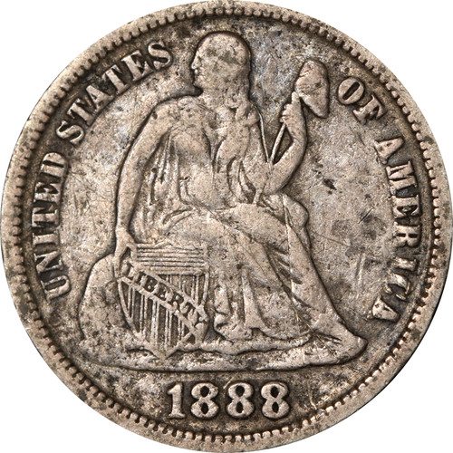 1888 seduto liberty dime - liberty,