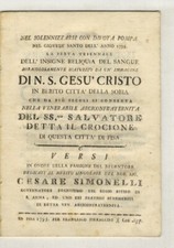 NEL solennizzarsi con divota pompa nel giovedì santo dell'anno 1795 la festa tri
