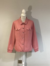 Giacca comoda stile denim Denim & Co. con colletto. Rosa polverosa. Taglia XL. Nuovo senza etichette