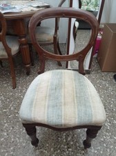 5 sedie antiche in legno massello con imbottitura