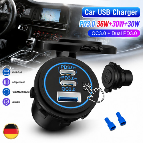 Caricabatteria usb dual 0 - pd, 3.0